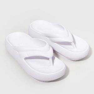 MIA White Licorice‎ Puffy Pillow Thong Platform Sandals